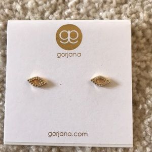 Gorjana Jewelry - Gorjana tiny pave gold earrings. Evil eye shaped Gorjana Jewelry - Gorjana tiny pave gold earrings. Evil eye shaped